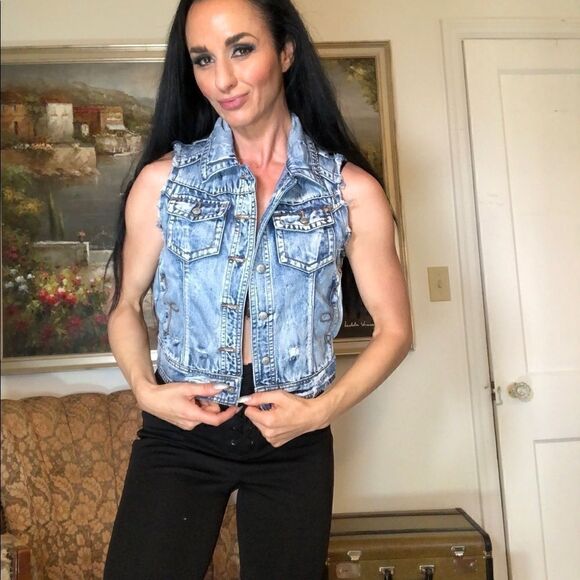 Lost denim jean vest  - Picture 1 of 5